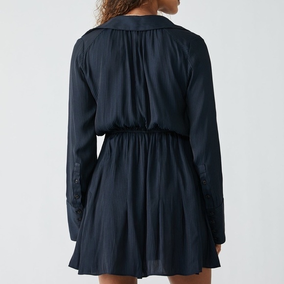 Free People Everly Pinstripe Long Sleeve Shirtdress Size Small - Picture 2 of 10